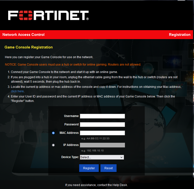 Step 1 Configure Registration Portal Page Fortinac F 7 2 0